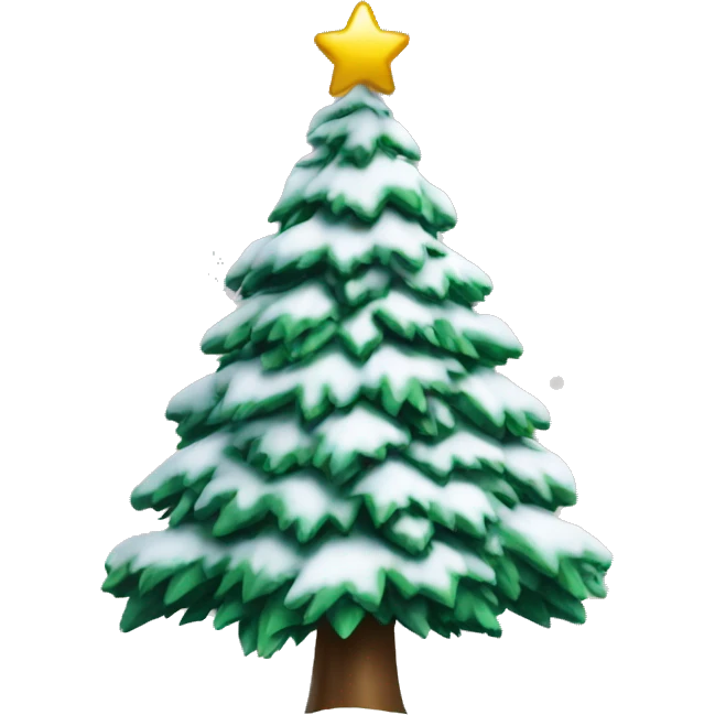 Christmas tree covered in snow emoji