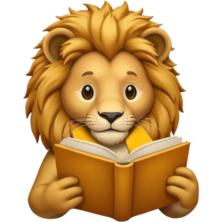 lion reading book emoji
