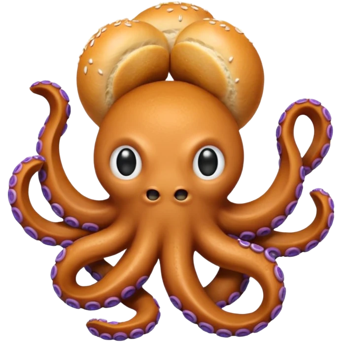 octopus holding bagel emoji