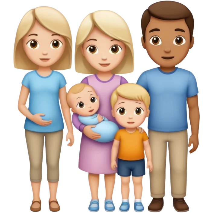 Family of 4 with 1 girl and 1 baby boy emoji