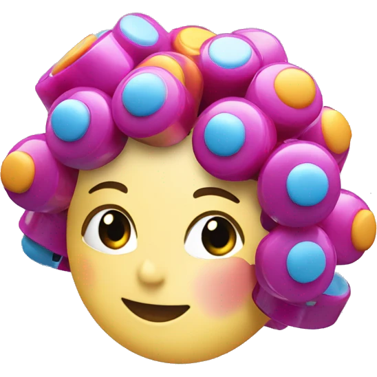 a plastic colorful Velcro Curlers emoji