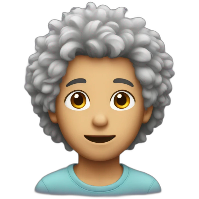 A boy with fluffy hair emoji