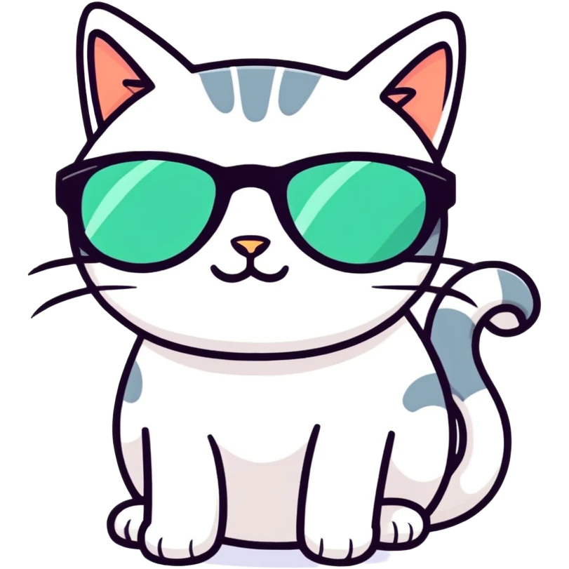 Cat with sunglasses emoji