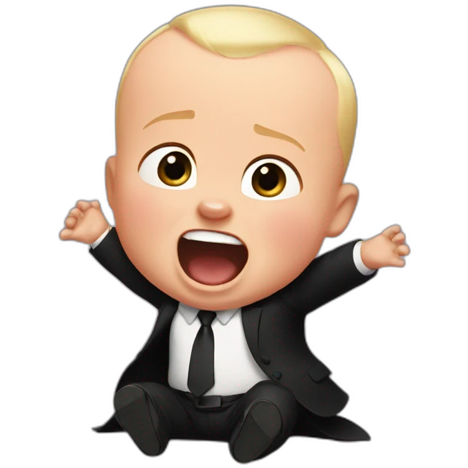 the boss baby is laughing really loud emoji