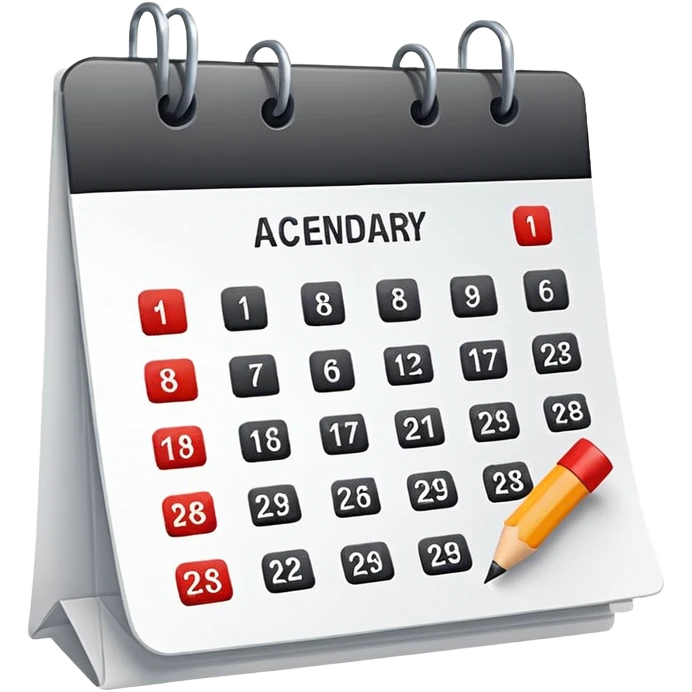 a calendar with a checkmark emoji