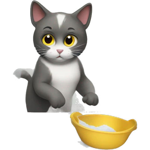 Cats washing dishes emoji