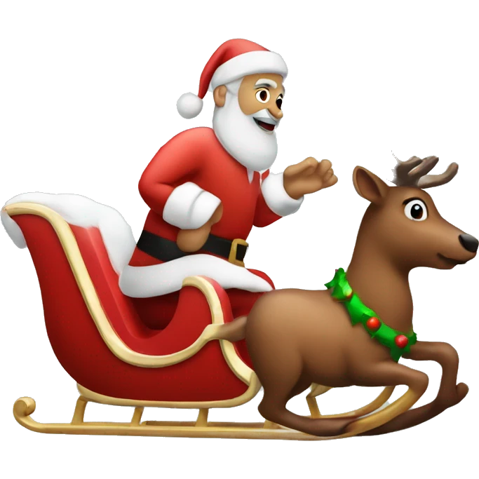 rudolf and santa sleigh emoji
