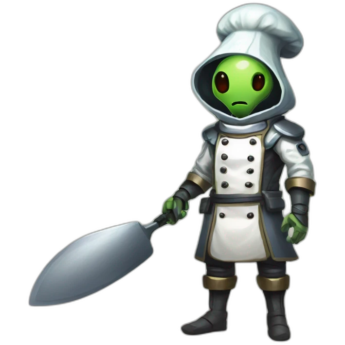 alien chef scifi roguelike rpg style inspired by slay the spire digital art emoji