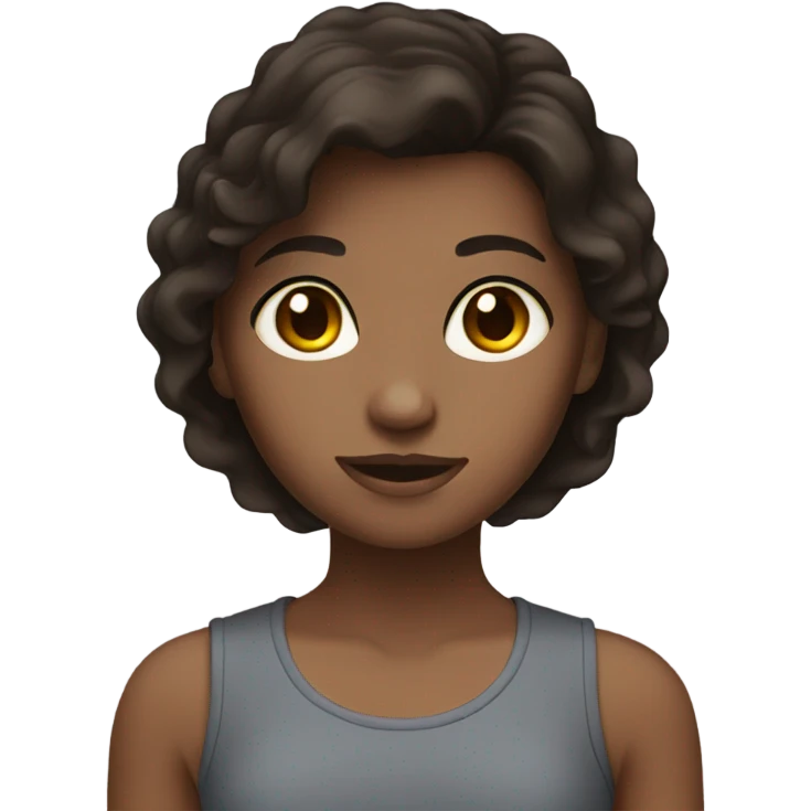 Girl with dark brow hair, brown eyes emoji