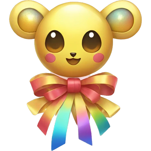 Shiny colorful Fakemon with ribbons emoji