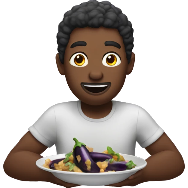 black man eating eggplant looking to me emoji