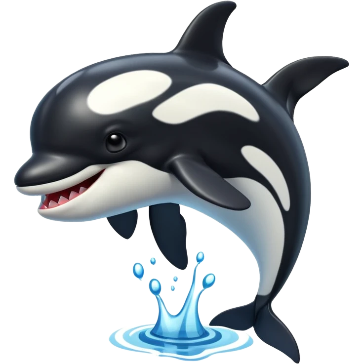 3d Cartoon orca with a tick emoji