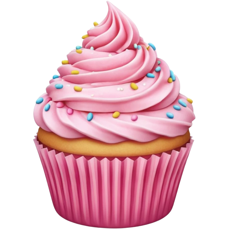 Cupcake with pink icing emoji
