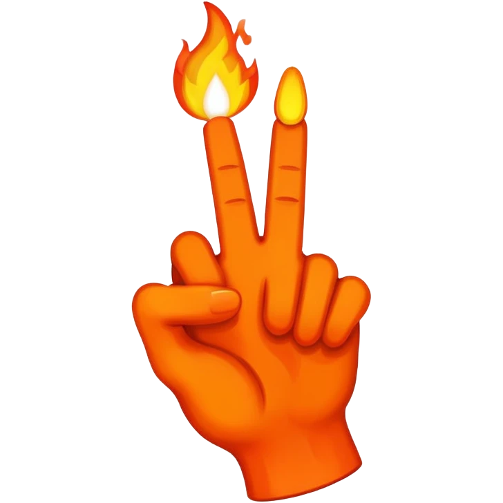 Flaming middle finger emoji