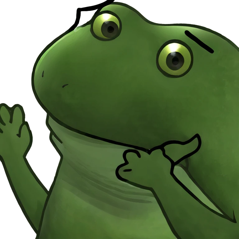 frog meme character waving hello emoji