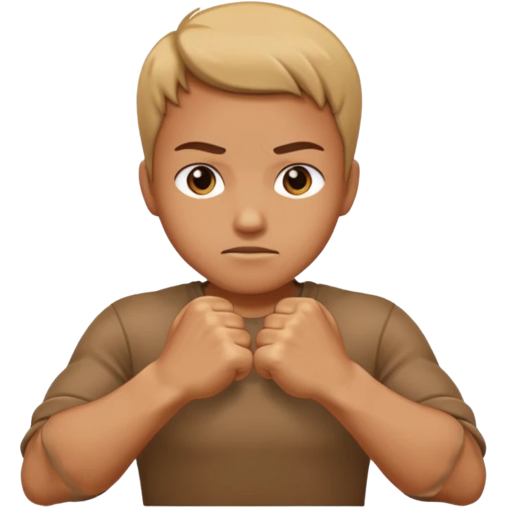 Hands crossed over while having fists emoji