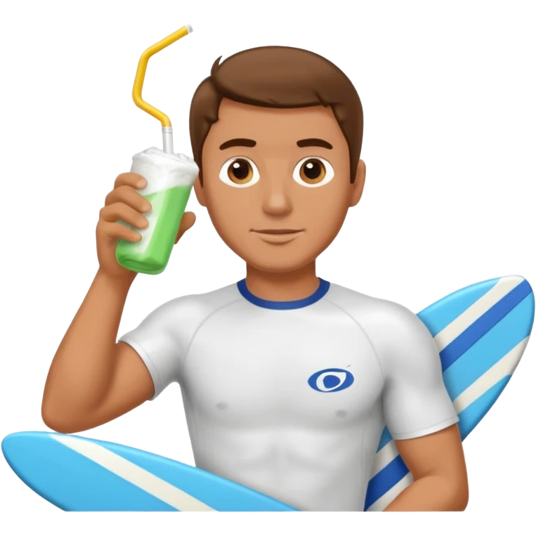 A man drinking surf Excel direct from the packet with straw emoji