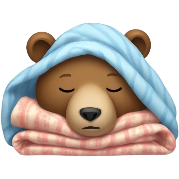 bear sleeping with blanket on head  emoji