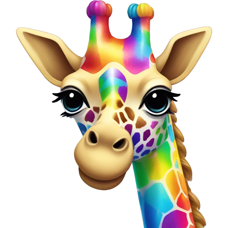 lisa frank rainbow giraffe emoji