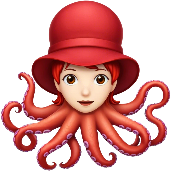 Make a person with a red octopus hat emoji