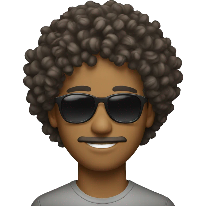 curly hair guy wearing sunglasses emoji