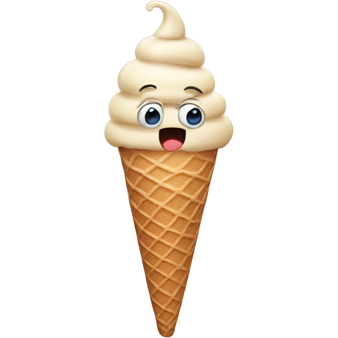 a surprised ice cream cone looking and the news emoji