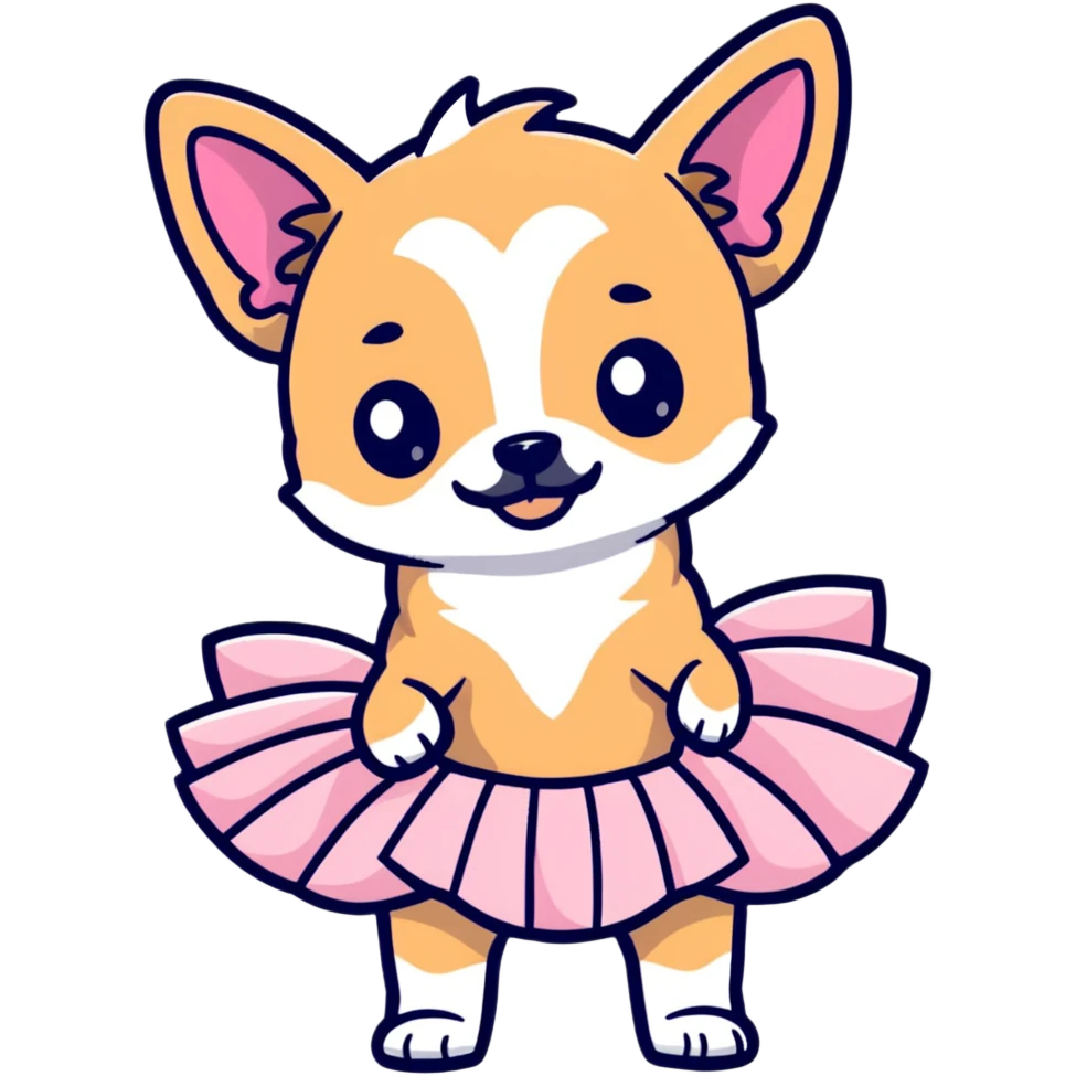 Chihuahua with a tutu emoji
