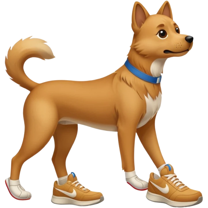 Q se vea más animado y q sus tres patas tengan zapatillas nike emoji