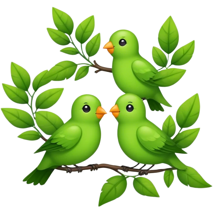 Birds carrying leaves emoji