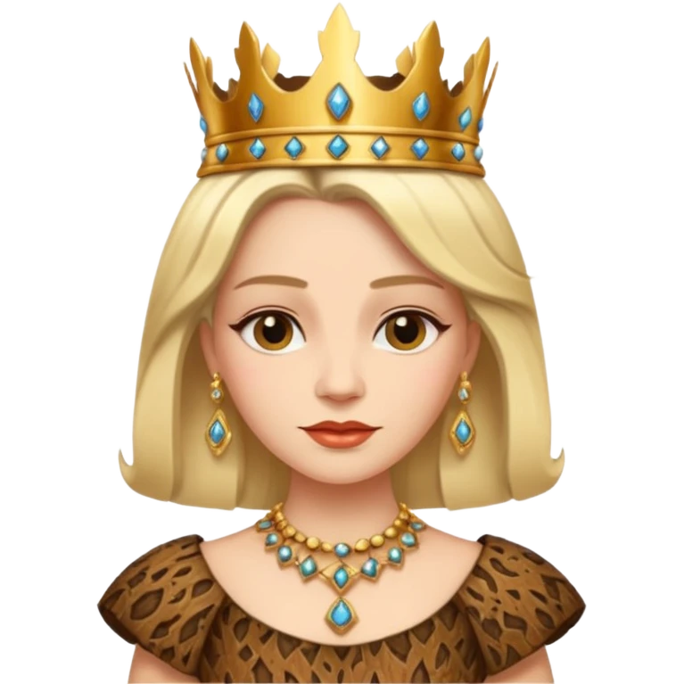 Queen wearing a bark-patterned dress emoji