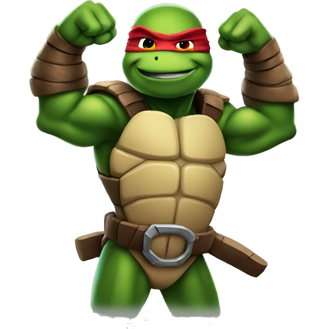 Raphael the ninja turtle flexing the biceps emoji