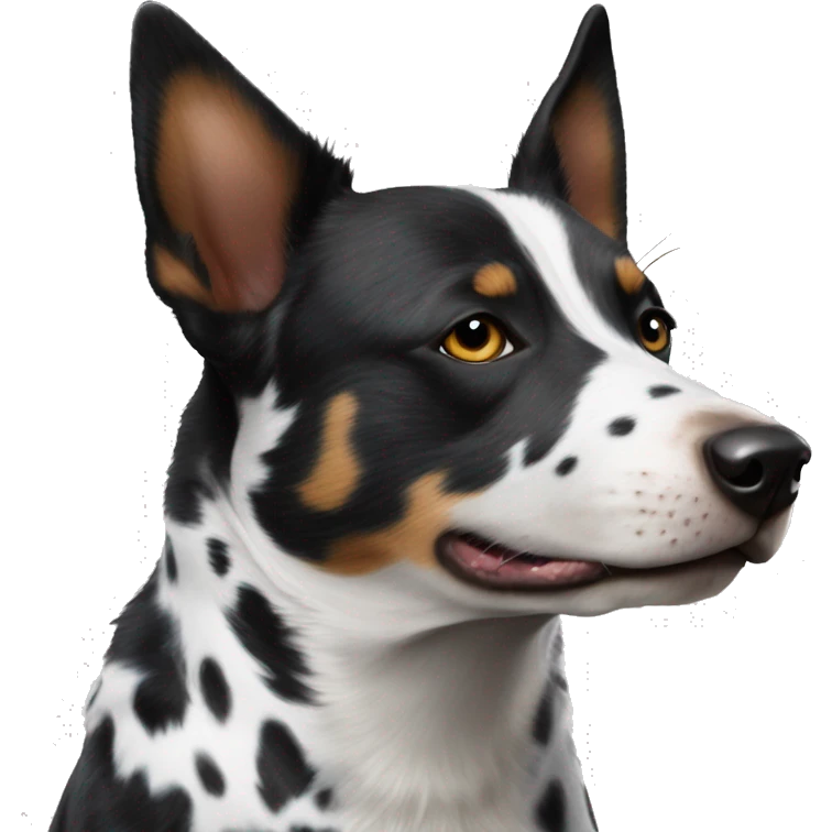 Black and white spotted Australian cattle dog emoji