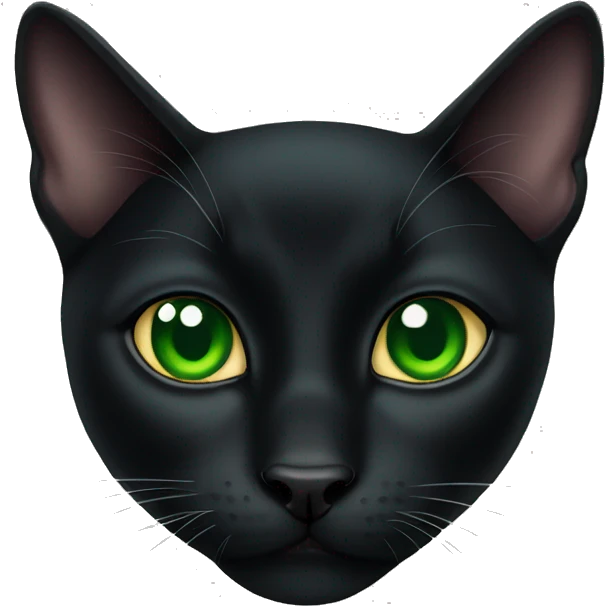 bombay black cat green eyes emoji