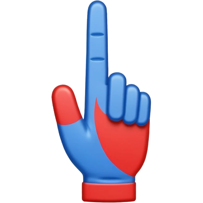 foam 1 finger blue (#00A3E0) and red (#F9423A) emoji