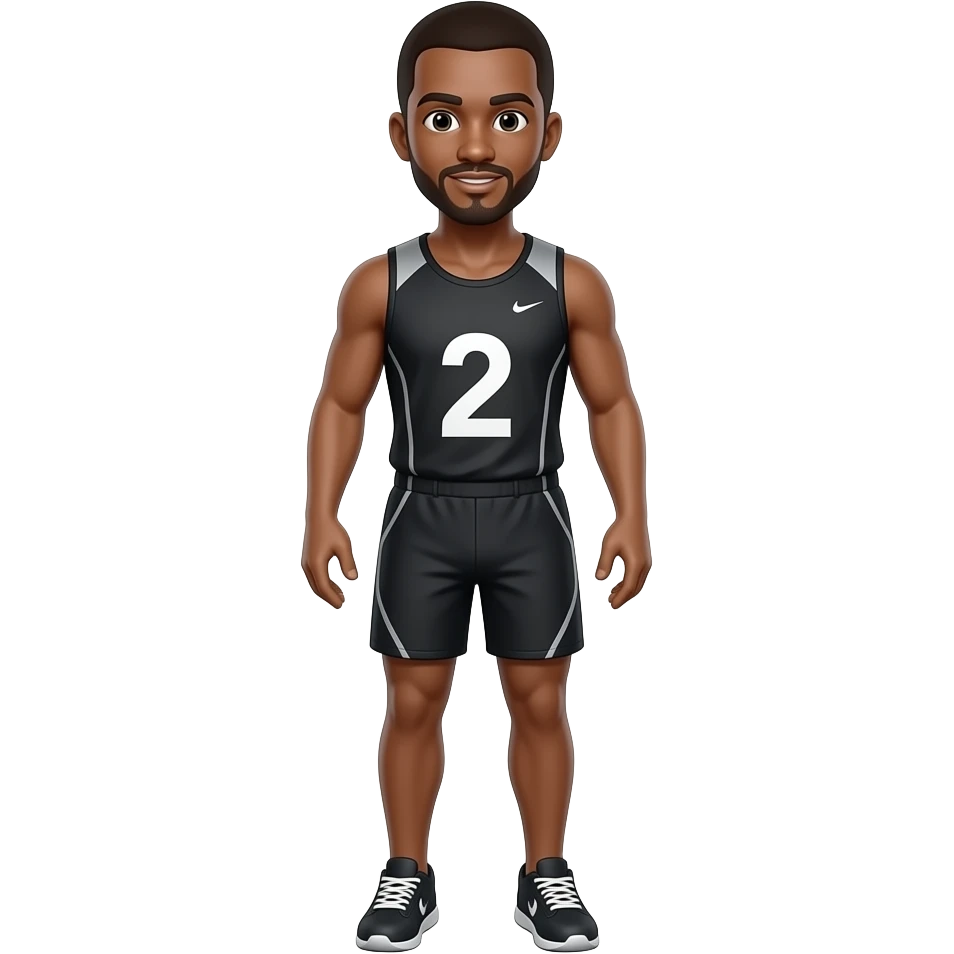 A black runner emoji