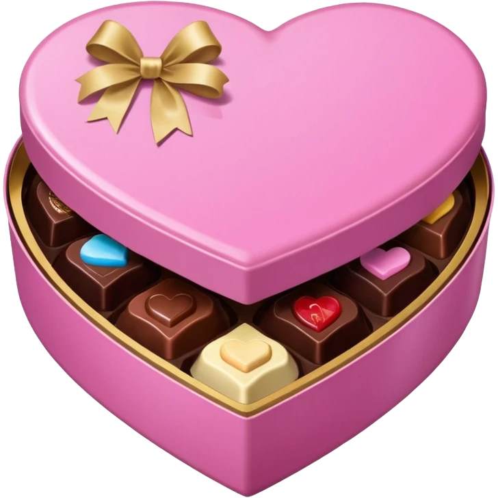 Pink heart shaped box of chocolates  emoji