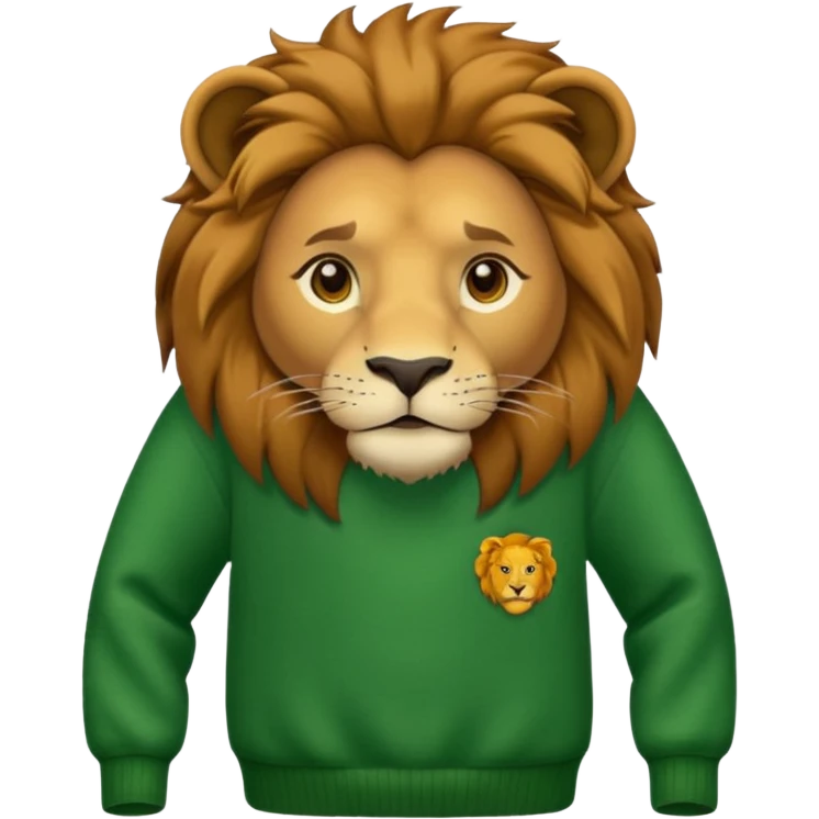 lion wearing green jumper emoji