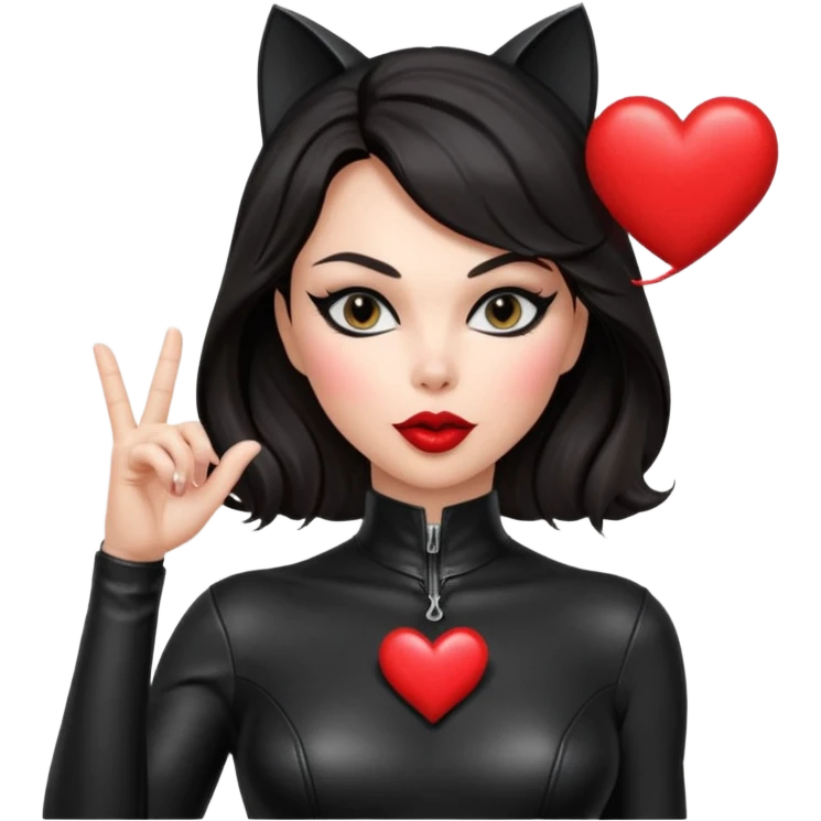 Catwoman manda besos corazon emoji
