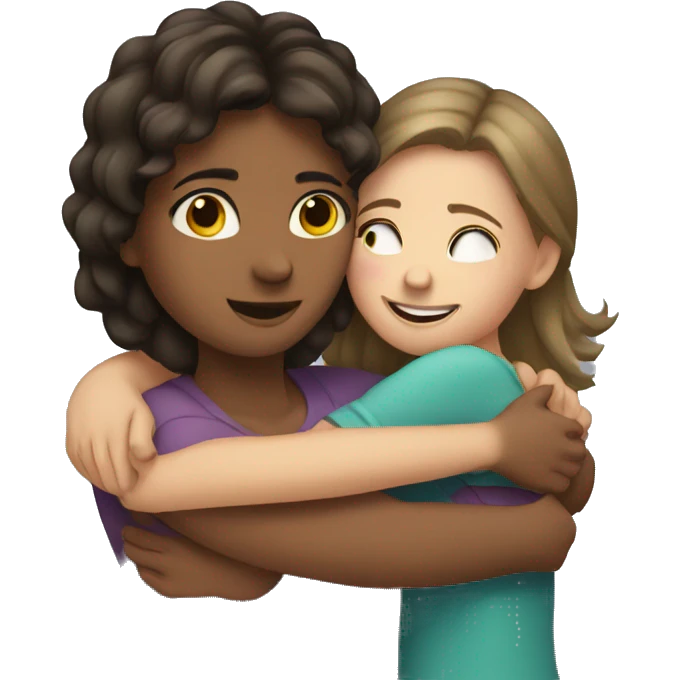 Girl hug family  emoji