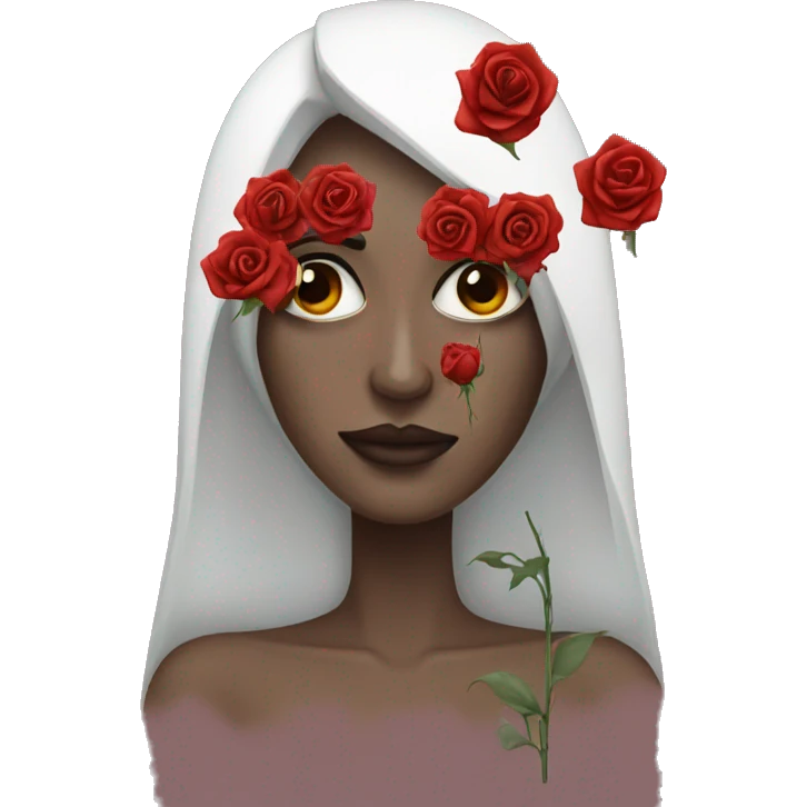 Woman vith death roses emoji