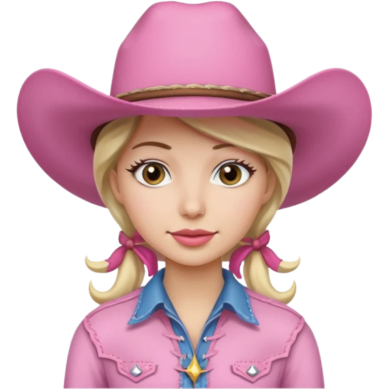 cowgirl with pink hat emoji