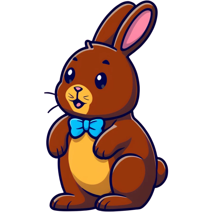 Chocolate bunny figurine with a bite missing from its rear end emoji