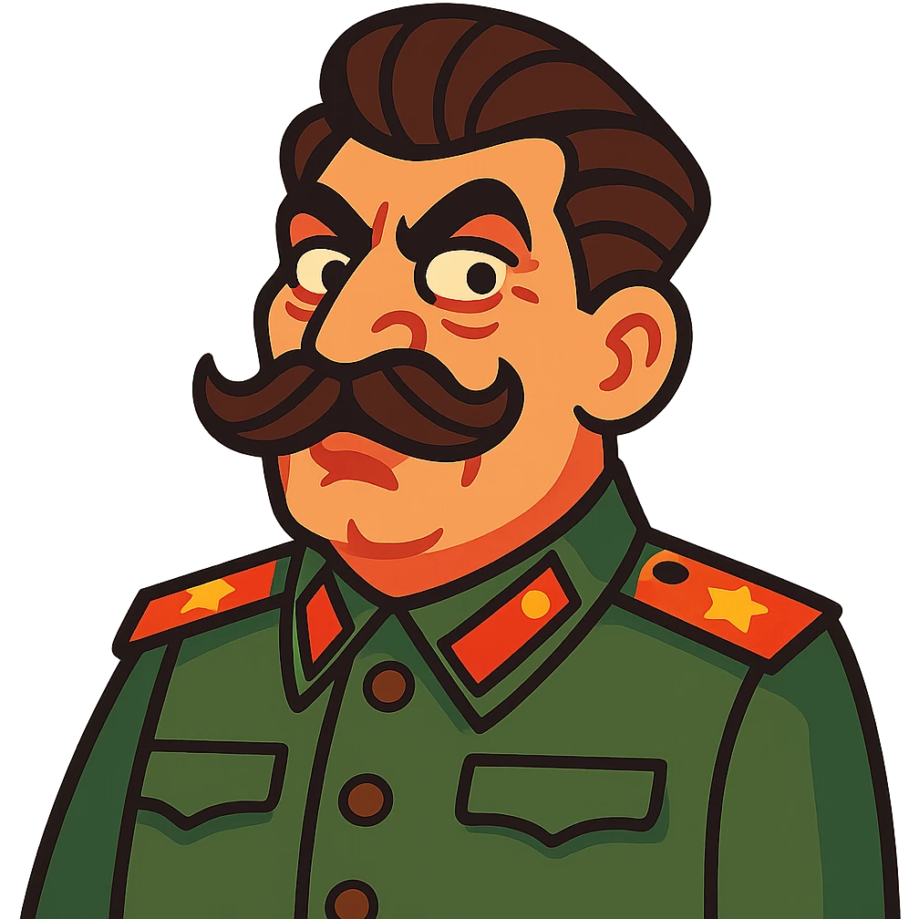 cartoonish caricature of Stalin with exaggerated features emoji