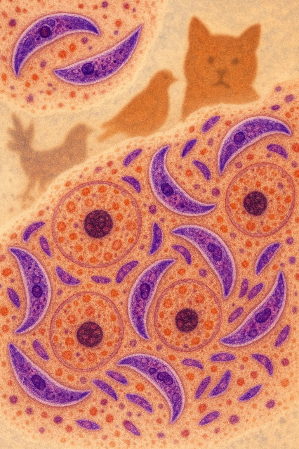 Toxoplasma gondii, che infetta tutti gli animali a sangue caldo, compreso l'essere umano emoji