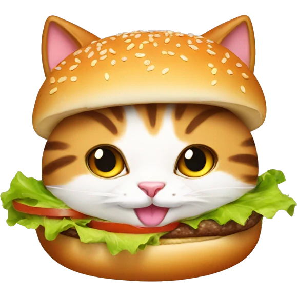 Hamburger cat emoji