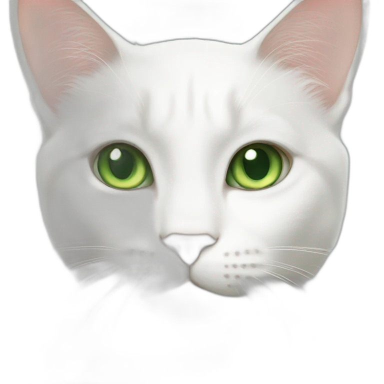 white cat with green eyes emoji