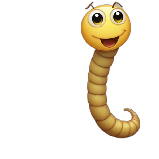 a cute worm standing up emoji