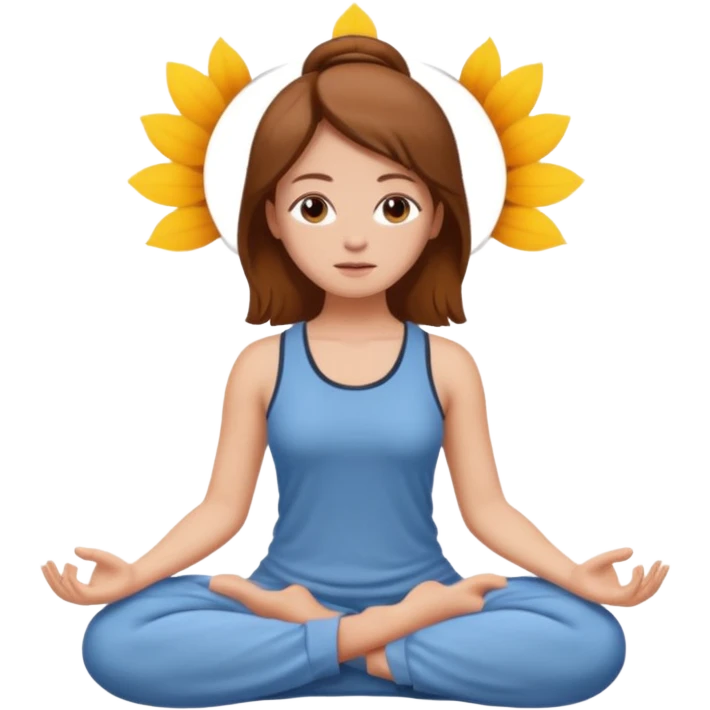 a girl meditating with brown fair hair and fair skin  emoji