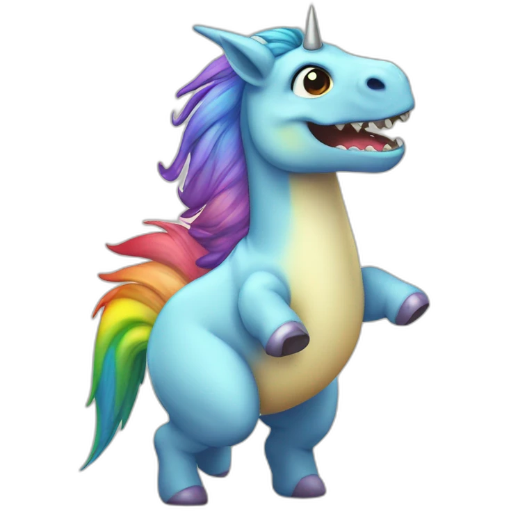 unicorn-tyrannosaurus-rainbow-cute emoji