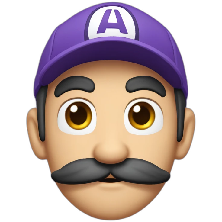 Only one Waluigi with à howl purple cap à black mustache and à long face emoji
